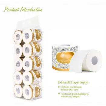 

10 roll 3 Layer Thicked Toilet Roll Tissue Paper Silky Smooth Soft Toilet Roll Tissue Paper Home Bath Toilet Roll Paper Droshipp