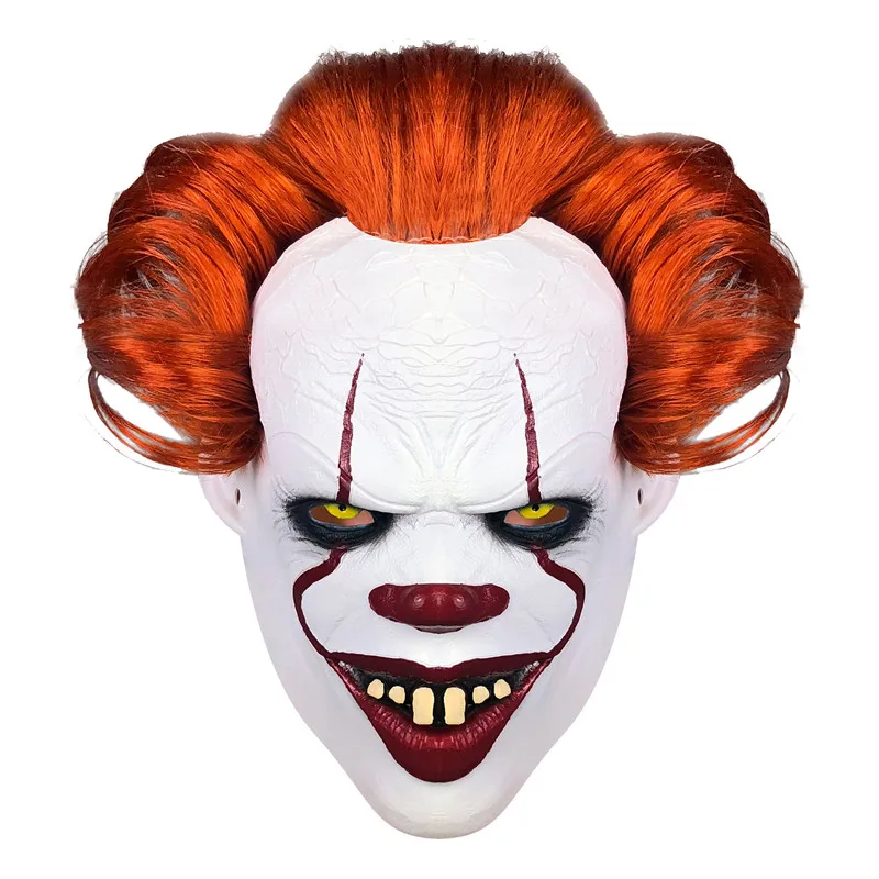 Светодиодный Тип Джокер маска пеннивайза Stephen King It Chapter Two 2 Horror клоун Косплей латексные маски с париком Хэллоуин вечерние реквизиты