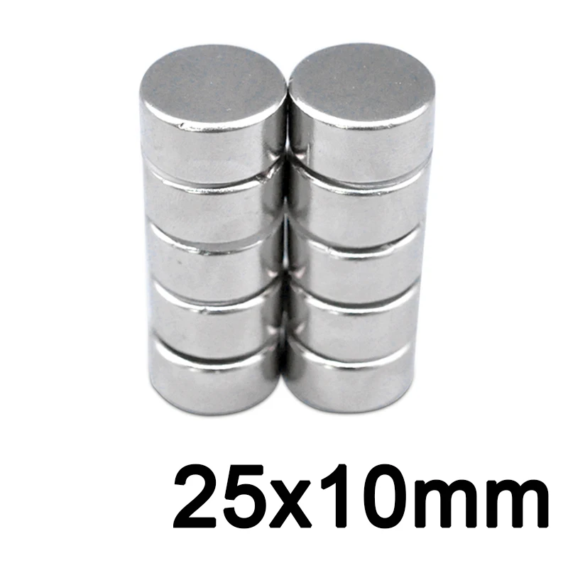 

2/5/10 pcs Neodymium Magnets Sheet Disc 25*10mm Super Powerful Magnetic Sheet Round Magnet 25x10mm N35 Rare Earth NdFeB Imane