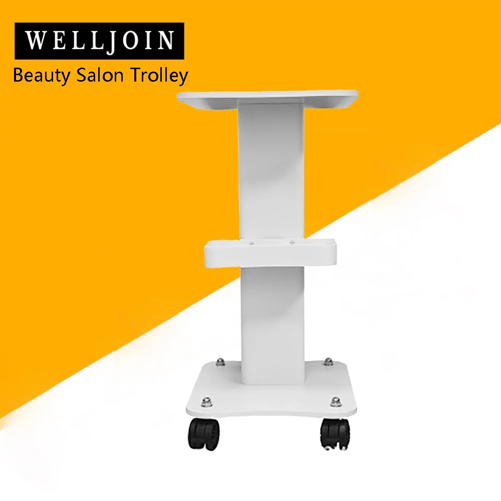 

Multi function Beauty Salon wooden Trolley Use Pedestal Rolling Cart