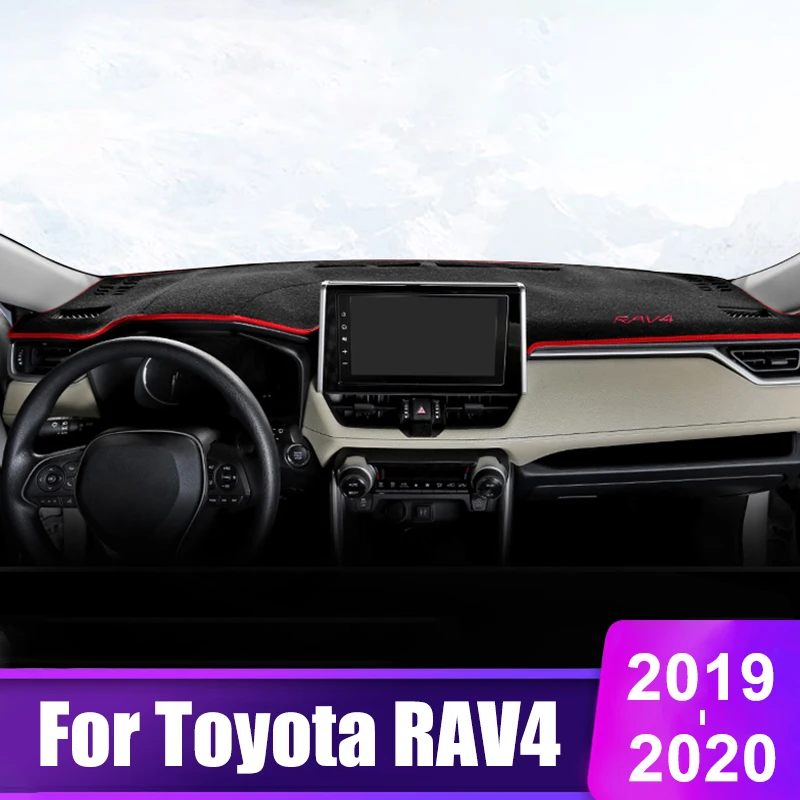 

For Toyota RAV4 2019 2020 Car Dashboard Cover Mats Avoid Light Pad Instrument Platform Non Slip Desk Carpets Auto Accessories