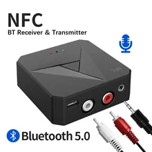 LEORY 2 IN 1 NFC Desktop bluetooth Transmitter Receiver Wireless Audio Adapter RCA 3 5mm AUX for TV PC Headphone Car Speaker