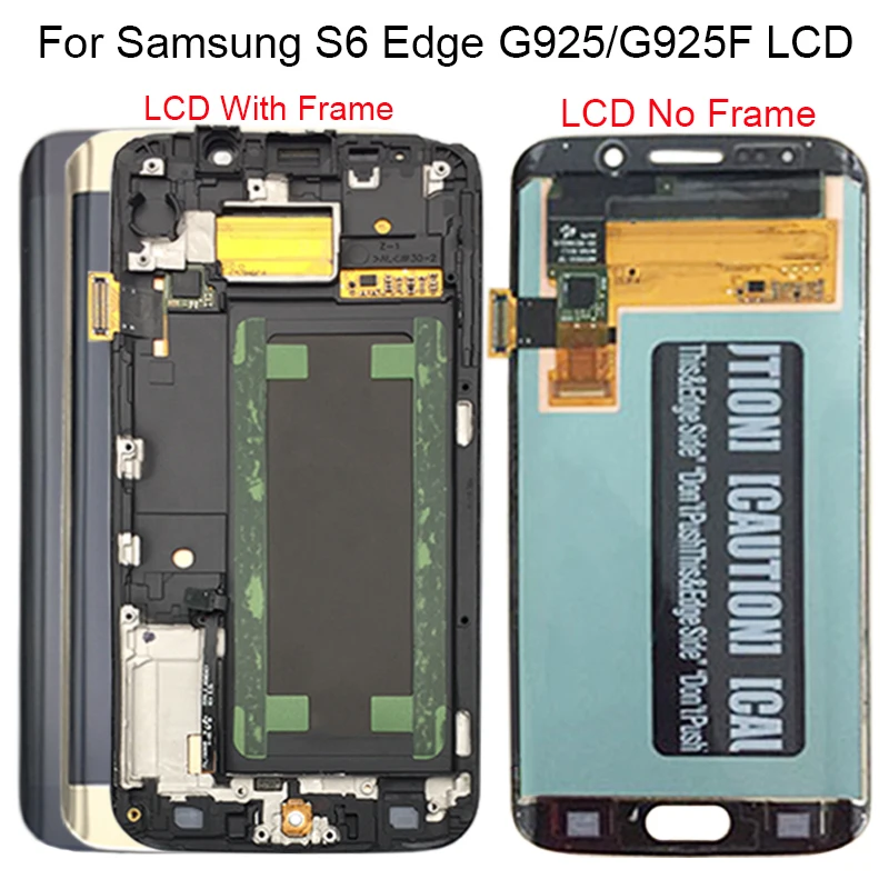 Для samsung Galaxy S6 Edge lcd G925 G925F SM-G925F ЖК-дисплей сенсорный экран в сборе с рамкой для AAA |