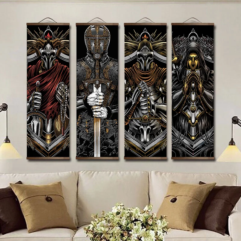 Japanese Ukiyoe for canvas painting with frame poster pictures for living room decoration wall art with wood hanging scroll