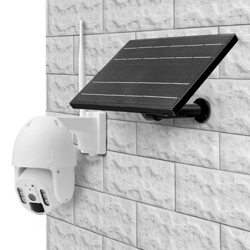 Panel Solar intercomunicador de voz para exteriores, tarjeta SD de 2MP, 3G/4G, batería de baja potencia, visión nocturna a Color, impermeable, cámara IP PTZ