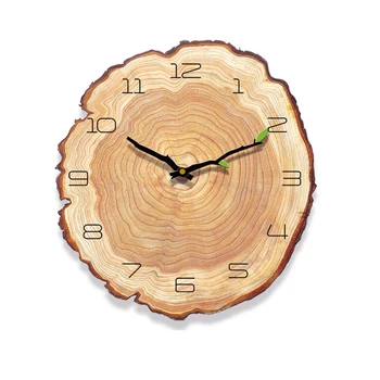 

Annual Ring Wall Clock Wood Grain Quartz Modern Durable Practical Wall Clocks Home Office Decoration Wood Grain Wall Clock