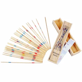 

Baby Educational Wooden Traditional Mikado Spiel Pick Up Sticks With Box Game Math Toys