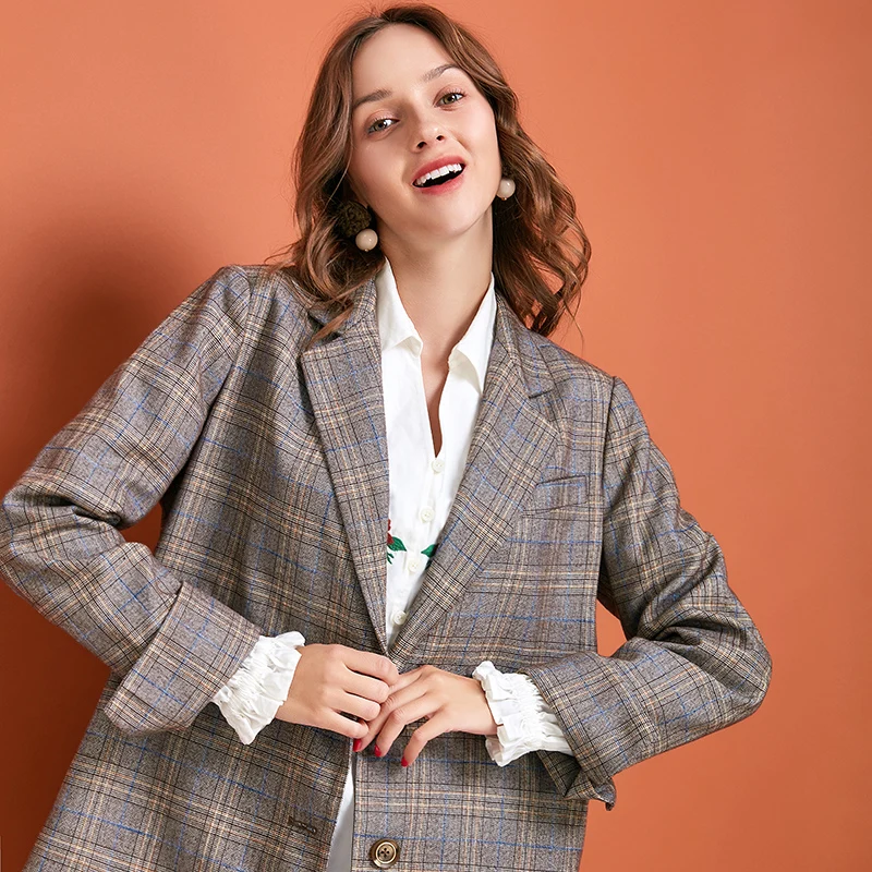 ARTKA Autumn New Women Suits Vintage Plaid Single Breasted Blazer Set Blazers Jacket With Pleated Skirts Women WA10291Q