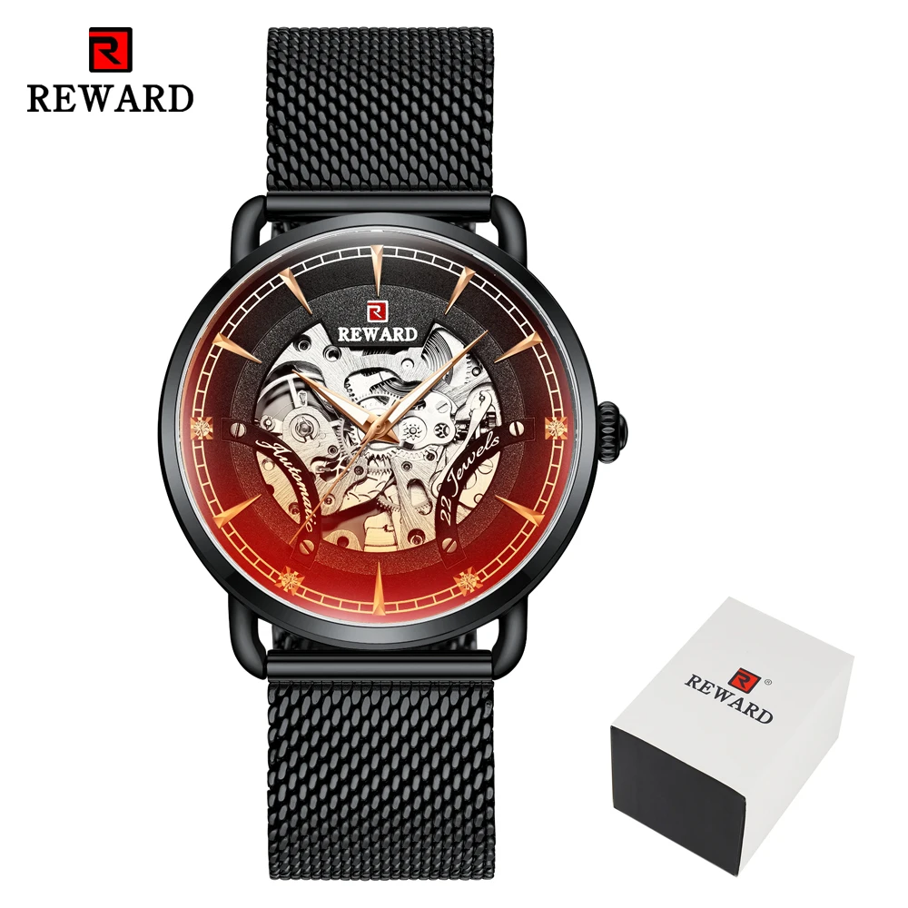 Black in Box Мужские часы, мужские автоматические механические часы, лучший бренд класса люкс, полностью стальные водонепроницаемые механические часы, мужские часы - Цвет: Black in Box