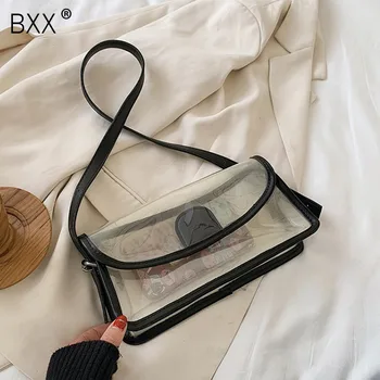 

[BXX] 2020 Summer Transparent Jelly Shoulder Messenger Bags For Women Small Crossbody Bag Travel Handbags and Purses HL590