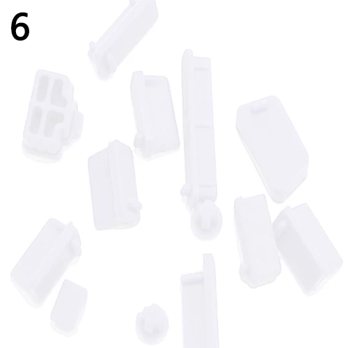 Набор силиконовых противопылевых заглушек Крышка Пробка для ноутбука Пылезащитная заглушка для USB компьютерные аксессуары - Цвет: Transparent White
