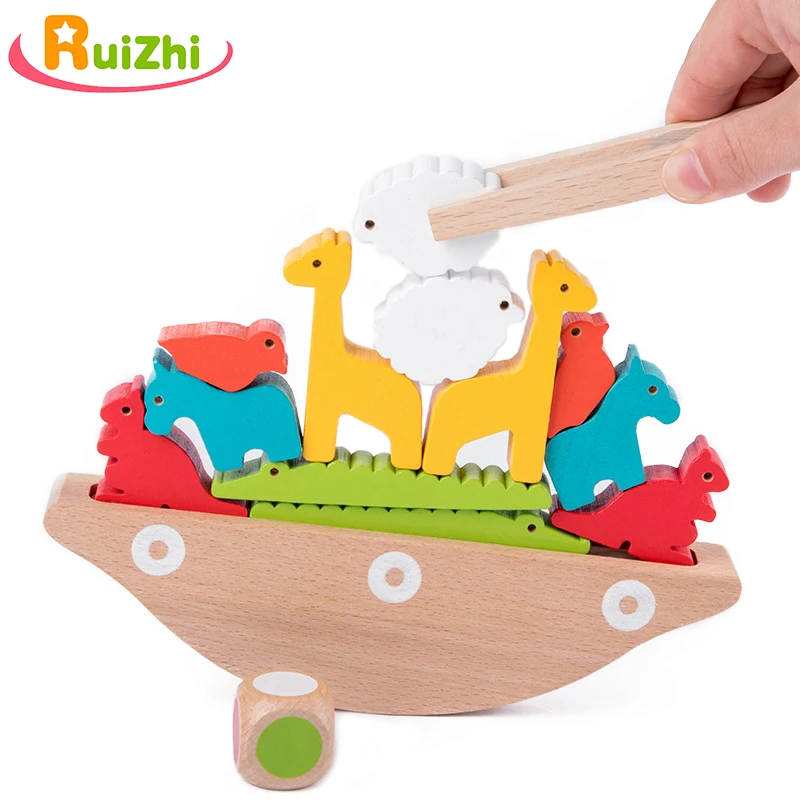 Ruizhi лодка для балансировки животных jinga детские деревянные блоки игрушки дети
