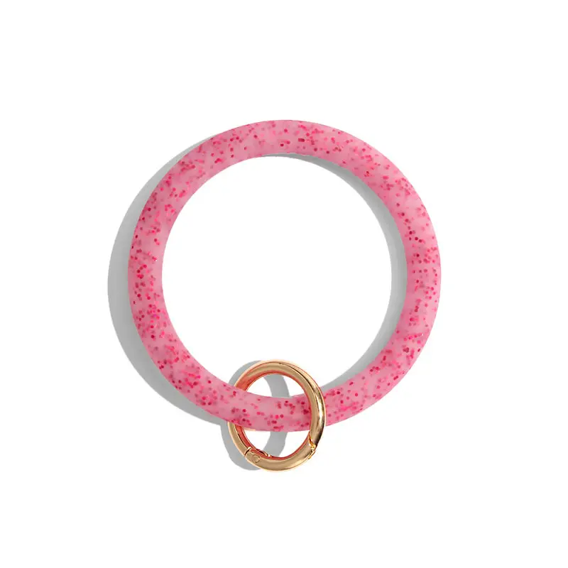 Flatfoosie Модный мягкий силиконовый браслет брелок для женщин и девочек удобный автомобильный брелок на запястье аксессуары - Цвет: 407RD