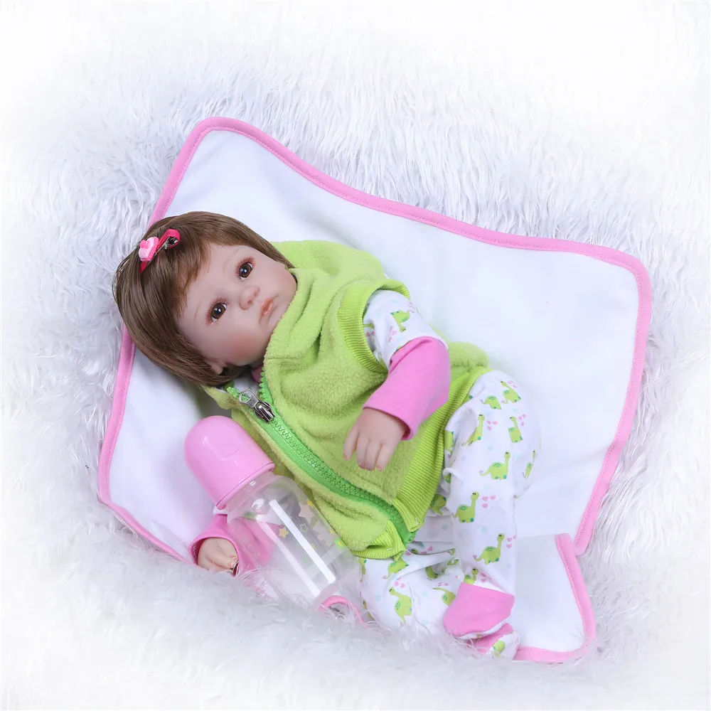 

Bebe doll NPK girl dolls silicone reborn baby doll toys 40cm cute girl newborn babies with nice clothing child gift toy doll