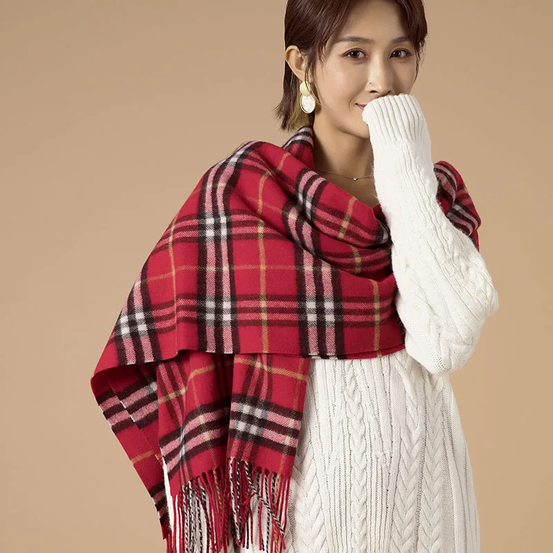 

Fasgion Cashmere Shawls And Wraps Women High Quality Plaid Scarves Long Warm Ladies Pashmian Brand Designer Shawl Women Wrap