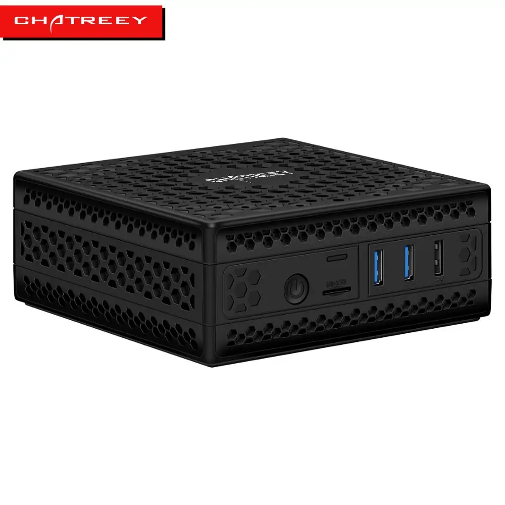 Chatreey AC1 Z безвентиляторный мини ПК Intel Quad core J3455 J4105 двойной HDMI настольный компьютер