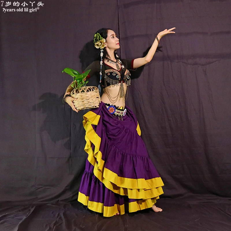 Faldas de danza del vientre Tribal ATS ropa de Flamenco de algodón, larga, Circel CWW03|Danza del vientre| - AliExpress