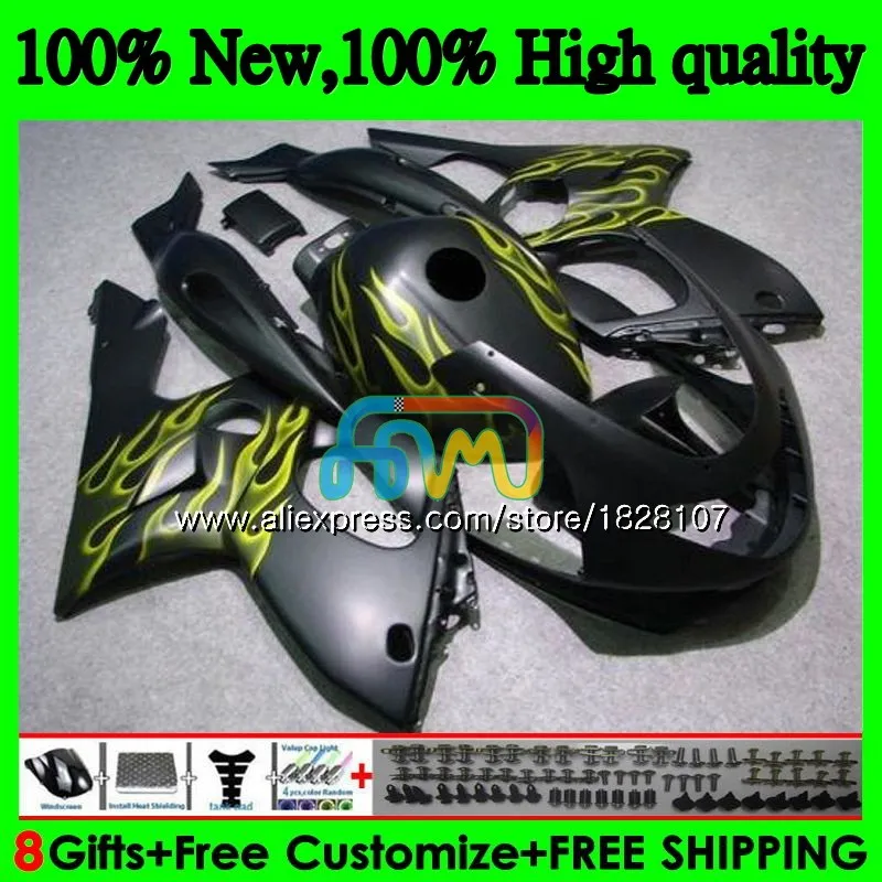 Thundercat для YAMAHA YZF600R 96 02 03 04 2005 матовый черный 2006 2007 73BS. 106 YZF 600R YZF-600R 2002 2003 2004 05 06 07 обтекатель