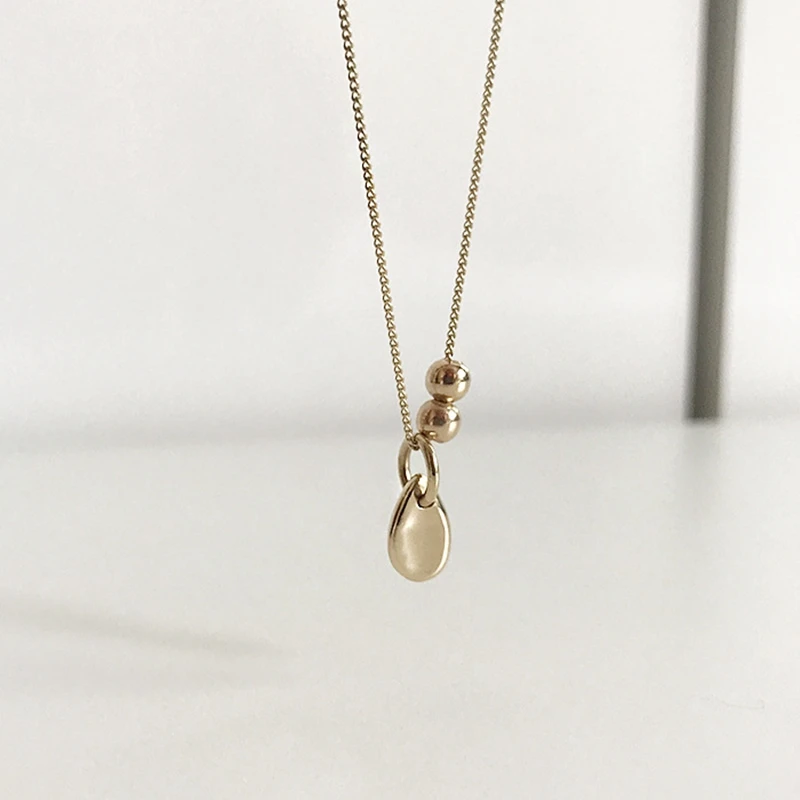 Silvology Стерлинговое Серебро 925 серебряная капля воды Золотая подвеска-бусы ожерелье для женщин шикарное элегантное женское ожерелье символ дружбы украшение