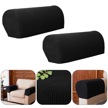 

1pair Sofa Armrest Cover For Living Room Removable Stretch Couch Chair Protector Plaid Fleece Thickened Sofa Armrest Cover