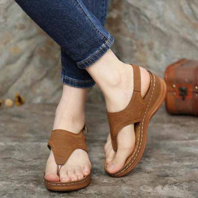 sandals for women 2022 new retro solid color wedge shoes women sandals plus size fashion platform flops women sandals