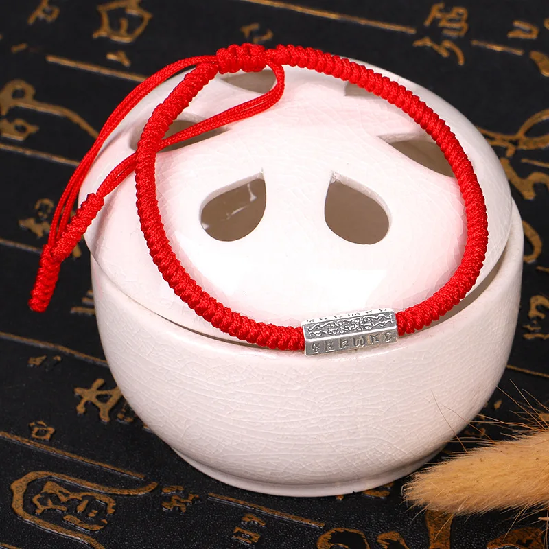 Meetvii Tibetan Buddhist Hand Braided Knots Budda Thread Bracelet Women Men Carved OM Mani Padme Hum Charm Bracelets Jewelry - Image 4