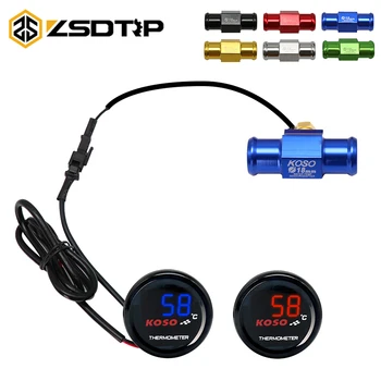 

ZSDTRP Motorcycle Thermometer KOSO Round Water Temp For Yamaha with 18mm Sensor Adapter