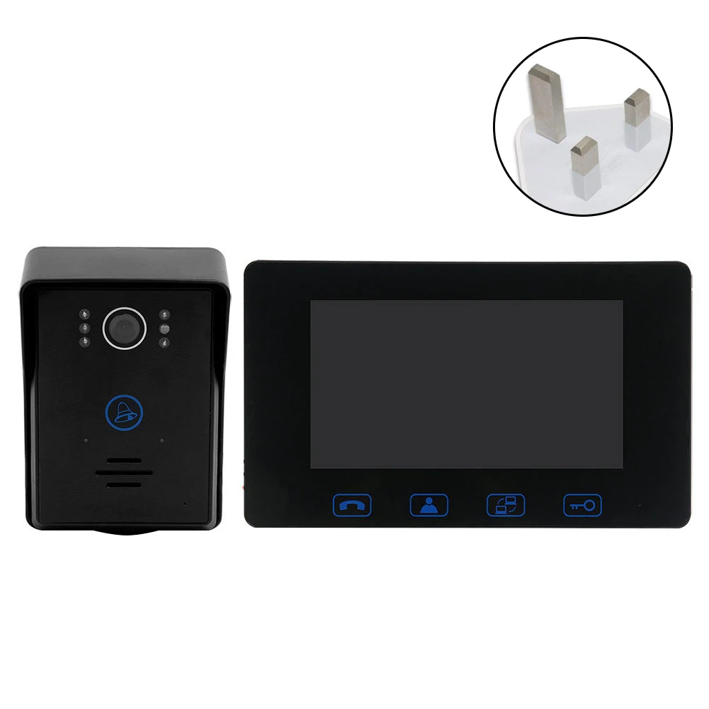 

7inch HD Camera Night Vision Door Phone Electric Wall Mounted Doorbell Video Intercom LCD Display System Monitor Security Wired