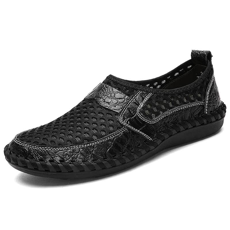 Brand New Summer Men Casual shoes Breathable Mesh cloth Loafers Soft Flats Sandals Handmade Male Driving shoes Large size 38-50 - Image 4