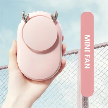 

Hanging Neck Mini Fan Handheld Travel Outdoor Portable Mini Fan USB Rechargeable Office Desktop Air Cooler Small Fan Ventilador