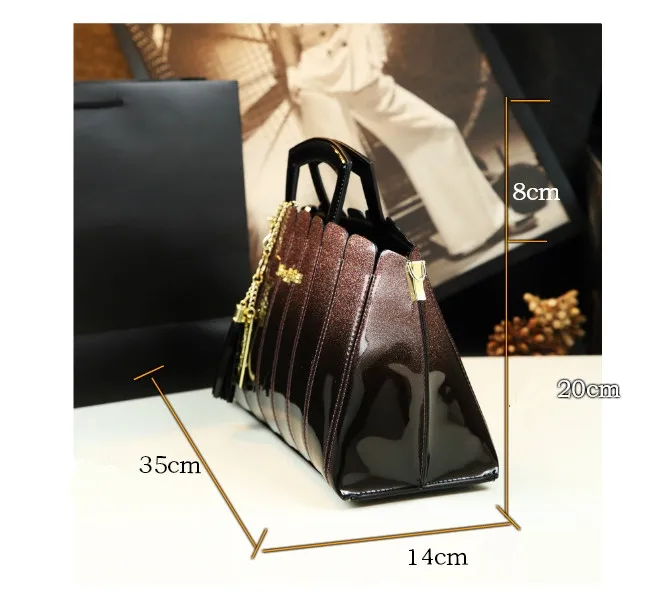 ICEV Новая роскошная женская кожаная сумка, высокое качество, лакированная кожа, сумки-мессенджеры, пэчворк, на плечо, оболочка, клатч, деловая сумка