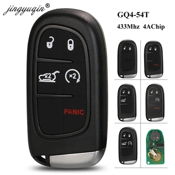 Keyforkess KeylessGo 433Mhz hitag-aes 4A Chip 2/3/4/5 BTN chiave intelligente a distanza per Jeep Cherokee Durango Chrysler GQ4-54T