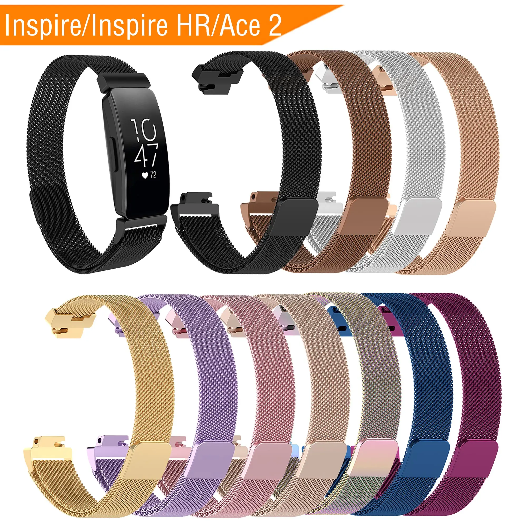 

Loop Stainless Steel Strap for Fibit Inspire/Inspire HR Band Smart Watch Bracelet Replacement Band for Fitbit Inspire Band Ace 2