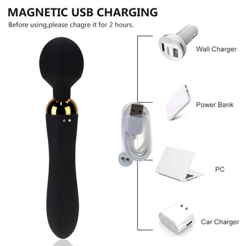 AV Vibrator Powerful Magic Vagina Wand 10 Modes Silicone G Spot Clitoris Stimulator Adult Sex Toys for Women Female Masturbator 2