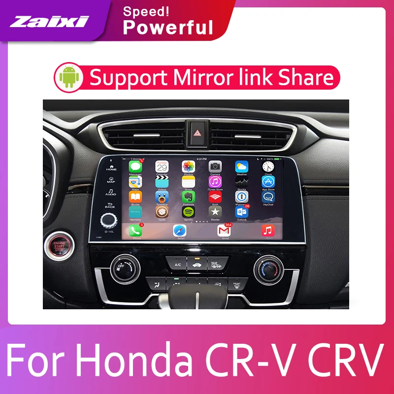 Best ZaiXi 9 HD 1080P IPS LCD Screen Android 8 Core For Honda CR-V CRV 2017-2019 Car Radio BT 3G4G WIFI AUX USB GPS Navi Multimedia 1