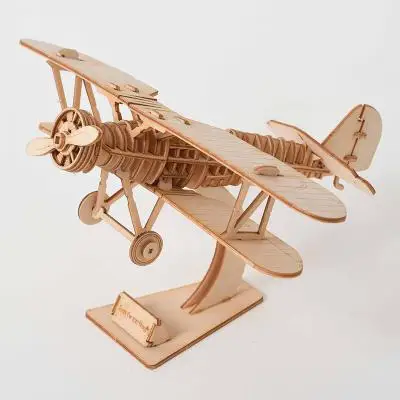 DIY игрушки паровоз поезд 3D деревянная головоломка игрушка Сборная модель деревянные наборы украшение стола для детей Дети - Цвет: Светло-желтый