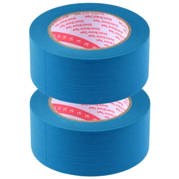 

2 Roll Masking Tape Crepe Paper Tape Premium Paper Tape Art Craft Projects DIY Arts Supplies Kit (Blue)