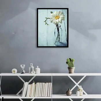 

Paint By Numbers Diy Acrylic Painting Kit for Kids & Adults Beginner - 16inch x 20inch Elegant Daisy (Without Frame)