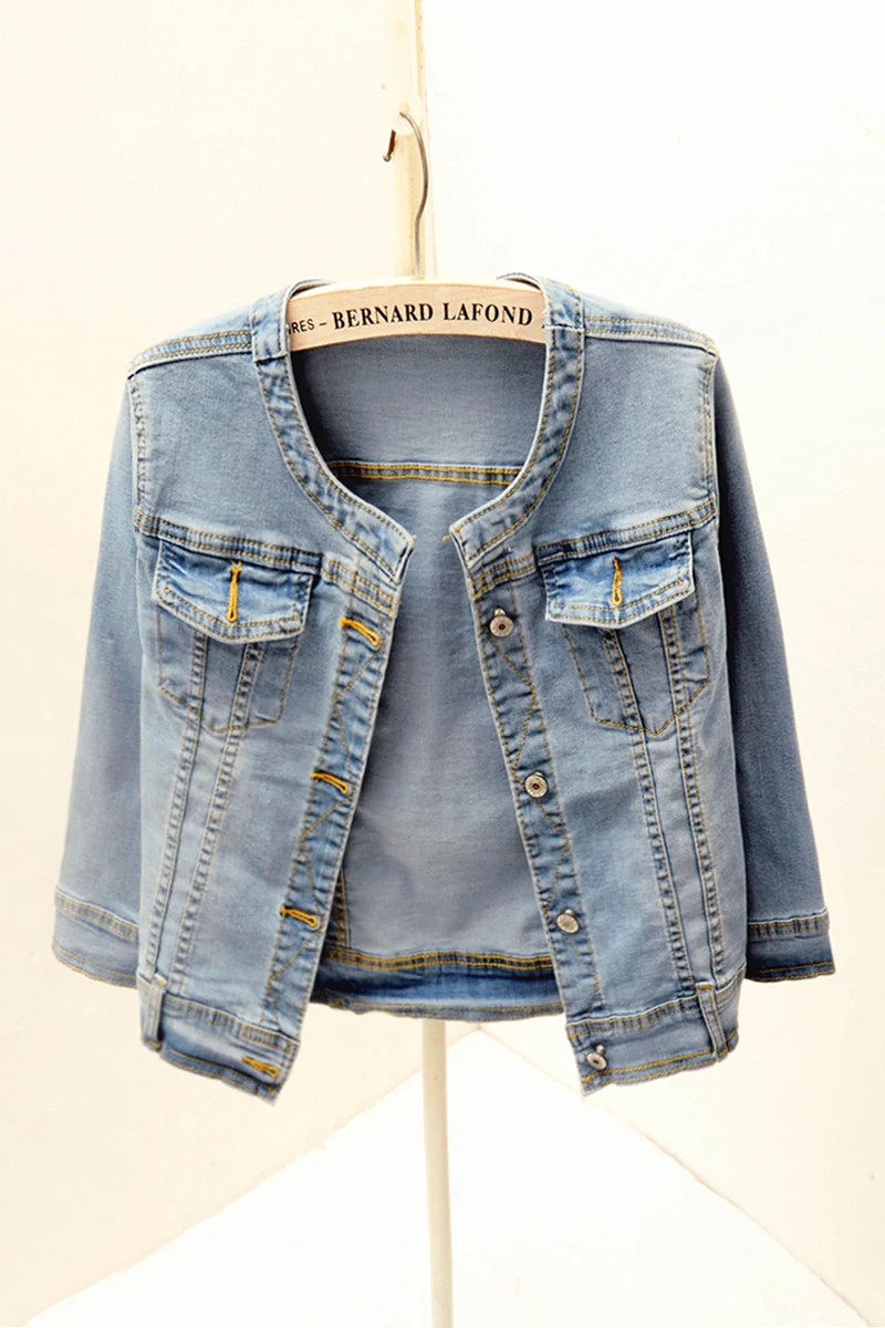 Women Denim Jacket Coat Jean Casual Female Basic Coat Slim Windbreaker Pockets Vintage Autumn Slim Lady Outwear