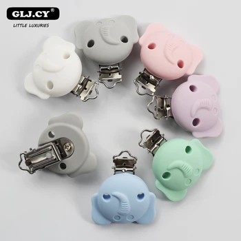 

10PCS Silicone Teether elephant Clips DIY Baby Pacifier Dummy Teething Nursing Jewelry Toy Accessory Holder