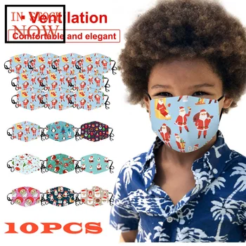 

Christmas Print Rescue Breathable Multi-purpose Cover Reuse Children Mask 10pcs Mascarilla Reutilizable Mondkapjes mask for face