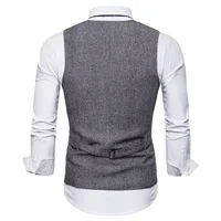 Manteau en GlaWaistcoat à Simple Boutonnage pour Homme, Vêtement Décontracté et Intelligent, à la Mode, Formel, à Col en V, pour Mariage 6