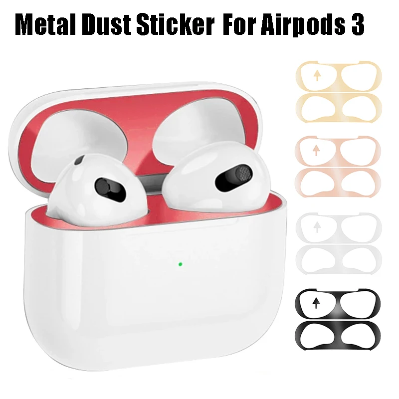 

Противопылевая наклейка для AirPods 3, металлический пылезащитный чехол, наклейки для Apple Airpods3, Защитная пленка для зарядки, внутренняя защита