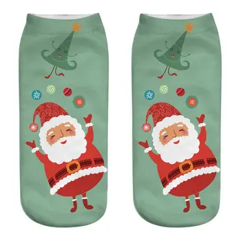 

Christmas Sock Men Women Unisex 3D Print Cartoon Merry Christmas Reindeer Santa Claus Snowflake Cotton Straight Socks Hosiery