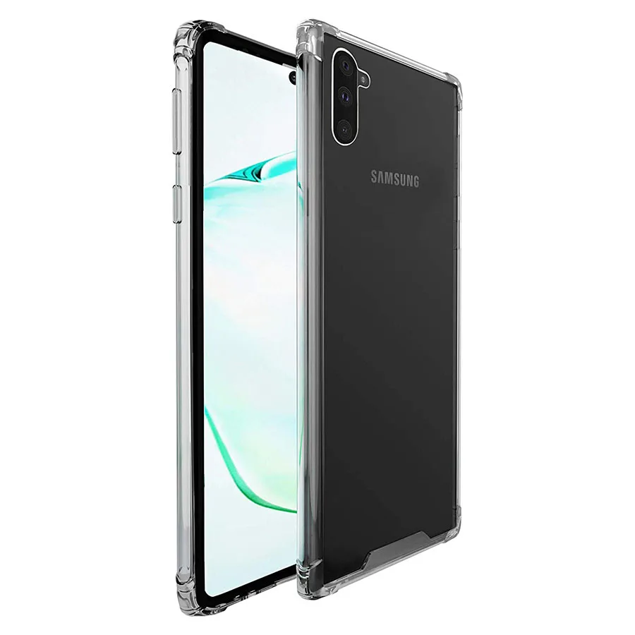 

Hybrid Shock Absorbing Soft TPU Frame and Rigid Back Plate Protective Case For Samsung Galaxy Note 10 Pro 10 5G (2019) - Clear