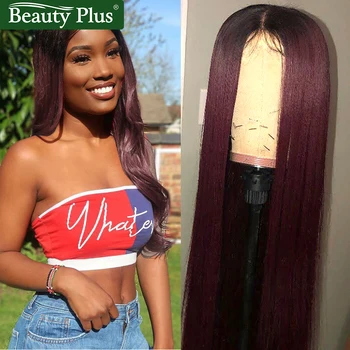

SEXAY Ombre 13x4 Lace Wig Human Hair Wigs For Black Women 99J Burgundy Red Color Lace Front Human Hair Wigs Remy Brazilian Wigs