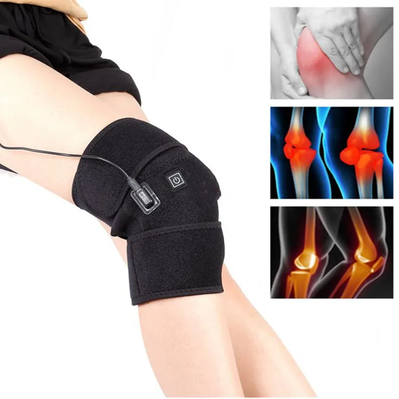 4/2Pcs/Set Electric Heating Pad Knee Massager Infrared Support Brace Wrap Therapy Arthritis Cramps Pain Relief | Красота и здоровье