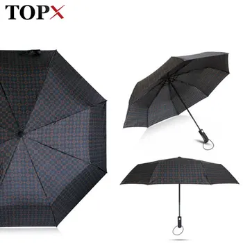 

3Folding Automatic Wind Resistance Umbrella Rain Women Business Outdoor Car Portable Umbrellas Gentleman Stripe Men Parasol