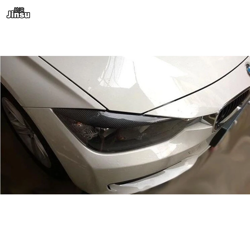 Наклейка переднего света из углеродного волокна для 3 серий 320i 325i 330i 335i 2013- F30 F31 F80 M3 автомобильный Стайлинг брови губы крышка 2 шт