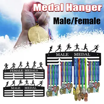 

Male/Female Running Medal Hanger Holder Medal Hanging Display Sport Medal Rack Bracket Iron Triathlon Running Sport Challenge